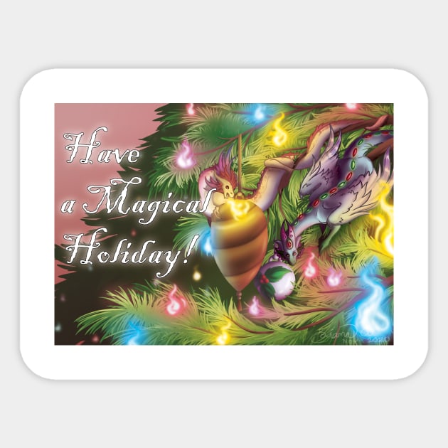 The Christmas Dragons' Tree Sticker by DreamBlight Illustrations